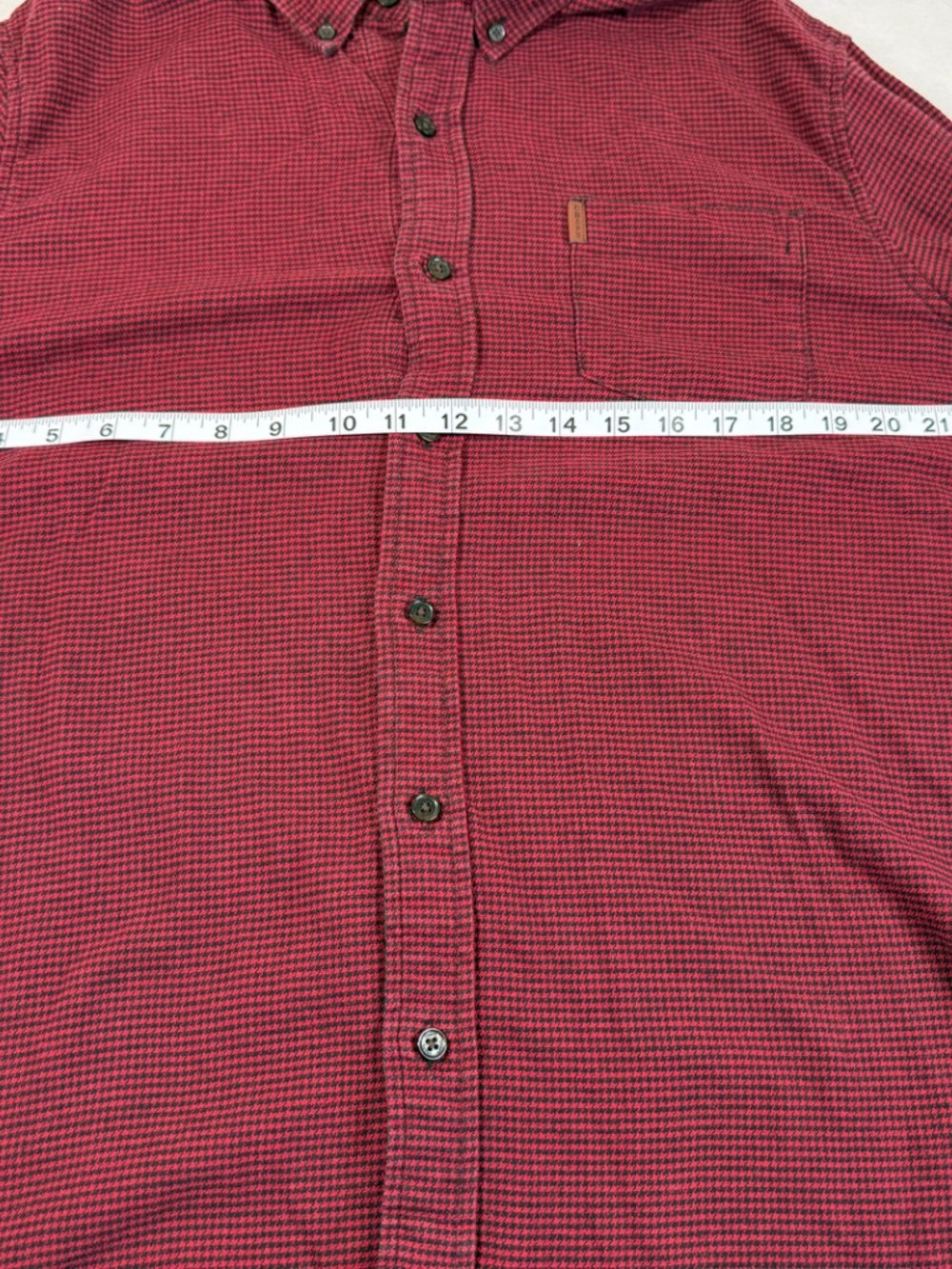 Chaps Men's Long Sleeve Houndstooth Pattern Button Up Shirt Size Large - Red - Picture 4 of 6